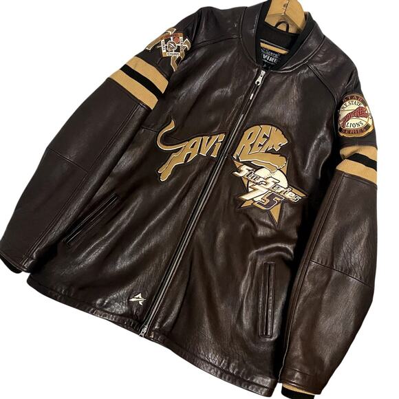 Avirex Vintage Leather Bomber Jacket Men 4XL Brown Star Series 75 New York Lions - Picture 2 of 16